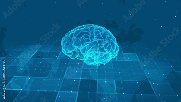 Obraz Futuristic Digital Human Brain Anatomy with AI Data Interface