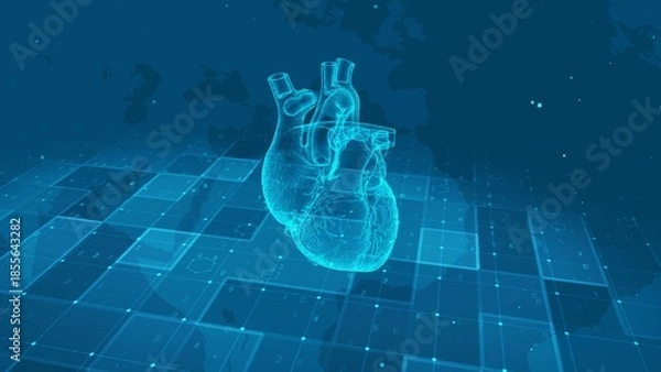 Obraz Futuristic Digital Human Heart Anatomy with Medical Data Interface