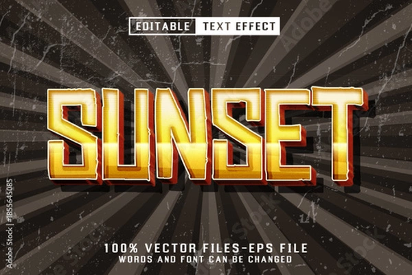 Obraz Sunset Editable Text Effect