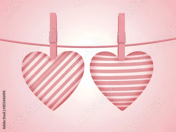 Obraz hearts on a clothesline