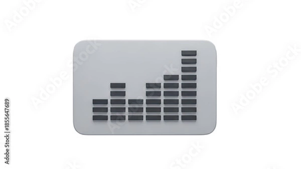 Obraz 3D Audio equalizer graph with rising bars on transparent background