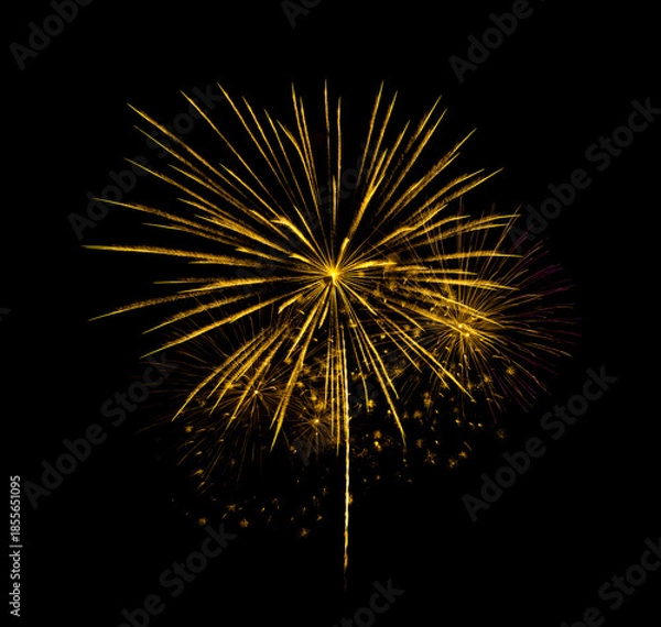 Obraz Golden firework sparkling on black background for celebration and anniversary