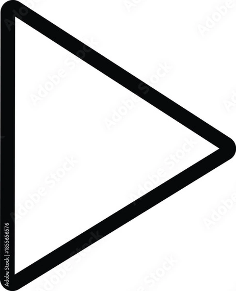 Fototapeta vector icon, simple play button silhouette Vector
