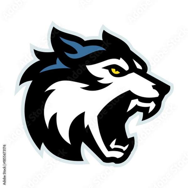 Obraz WOLF HEAD ANIMAL MASCOT LOGO