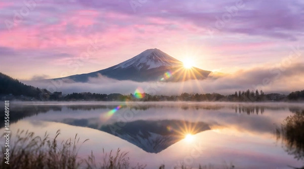 Obraz 富士山　初日の出 　ai生成画像	
