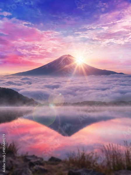 Obraz 富士山　初日の出 　ai生成画像	
