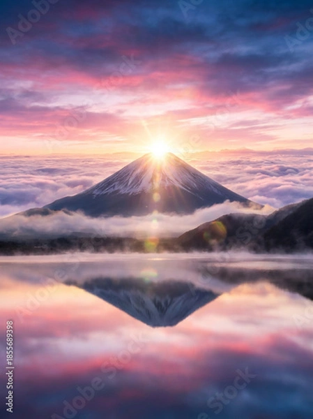 Obraz 富士山　初日の出 　ai生成画像	
