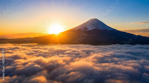 Obraz 富士山　初日の出 　ai生成画像	
