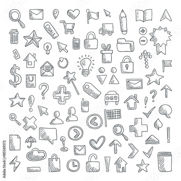 Fototapeta Vector Doodle Icons Set. Beautiful vector design.
