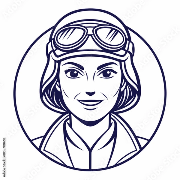 Obraz Female Pilot Portrait Design