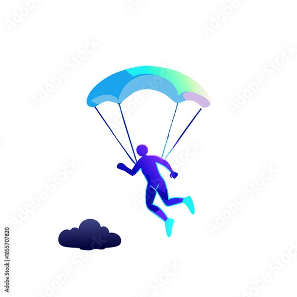 Obraz Neon Line Skydiving Icon