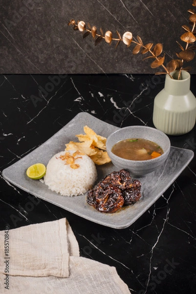 Obraz Traditional Asian Meal on Plate.