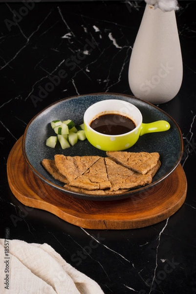 Obraz Breakfast Meal with Coffee and Crepes.