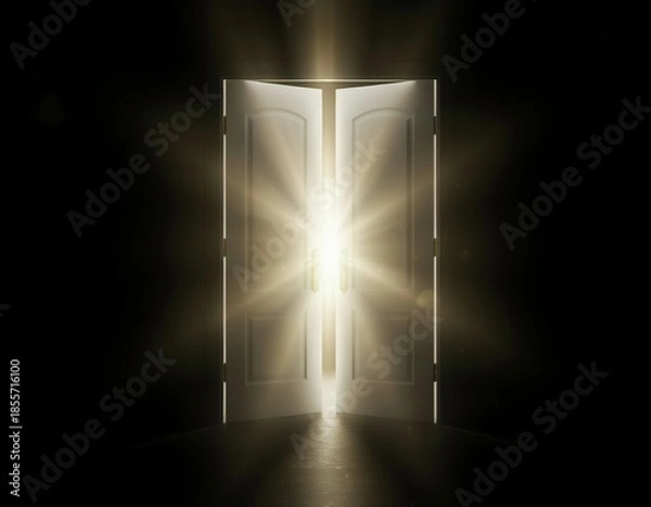 Obraz Door Opening to Bright Light Generative AI

