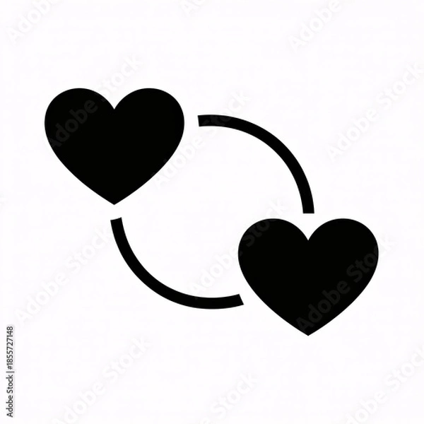 Obraz Interconnected hearts symbolizing love and connection