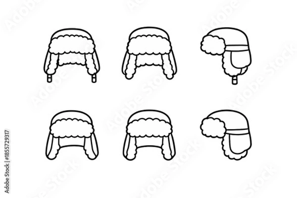 Obraz Winter Ushanka Hat Icons