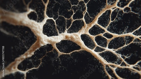 Obraz Mycelial Network. Organic Complex Biologic Mycelium. Abstract Network Structure.