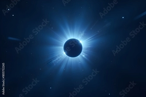Obraz Solar Eclipse Against Dark Blue Sky