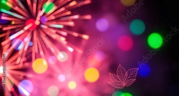 Obraz abstract christmas background. bright, disco, party, light, design, night