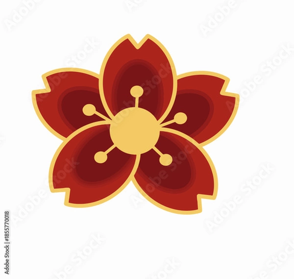 Obraz chinese red flower 