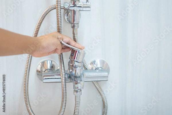 Obraz hand holding a shower