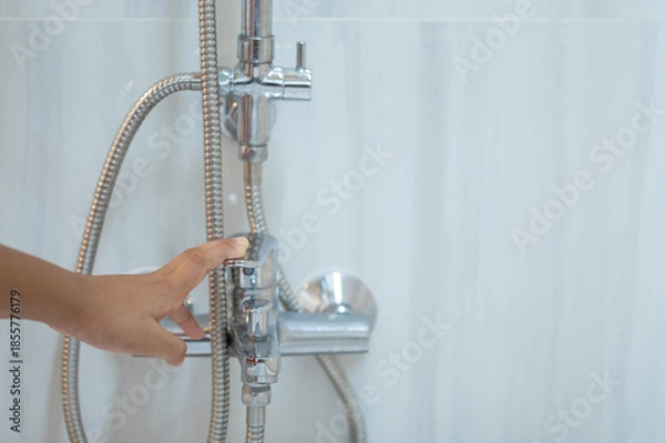 Obraz shower head in bathroom