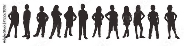 Fototapeta Kids pose silhouette