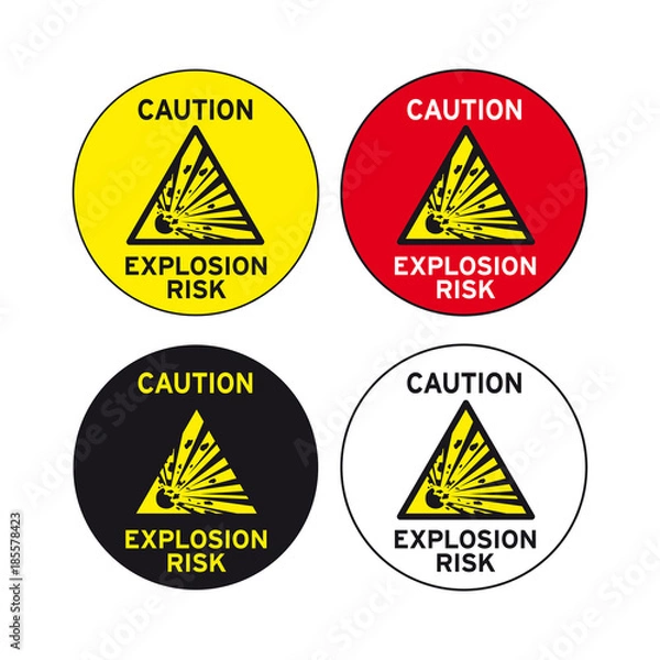 Obraz Caution explosion risk sign set