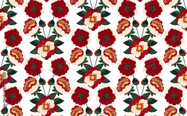 Obraz Seamless flowers pattern in vector. Abstract flower pattern design