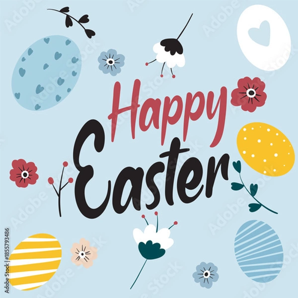 Obraz vector illustration of a happy Easter