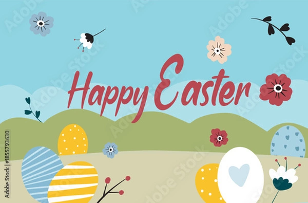 Obraz vector illustration of a happy Easter