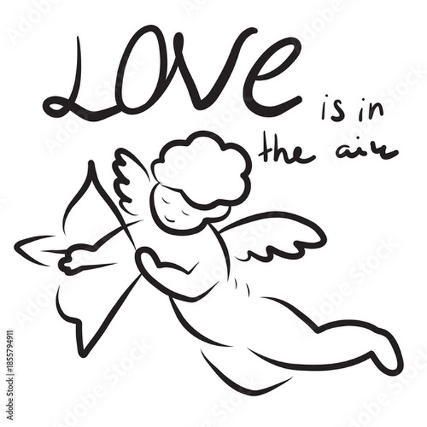 Fototapeta cupid with bow and arrow