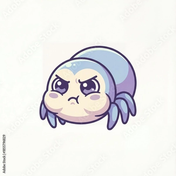 Obraz Cute Spider Angry Sticker – Cute Anime Chibi Emotion