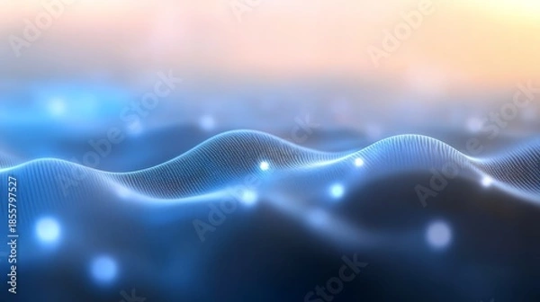 Obraz Dynamic abstract background featuring luminous waves and ethereal light effects for visual appeal.