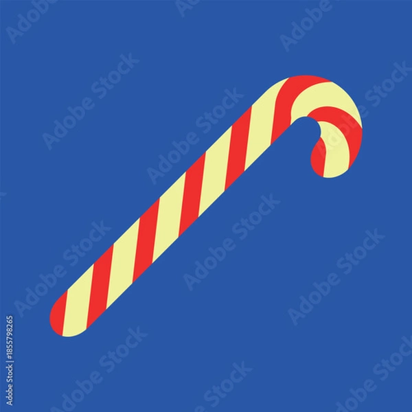 Obraz Candy cane. Vector illustration on an isolated background.
