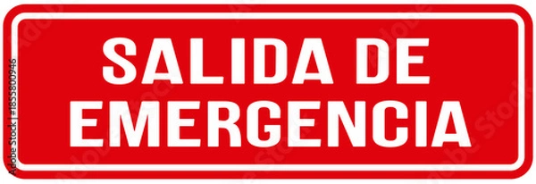 Fototapeta A red door sign with the words : emergency exit