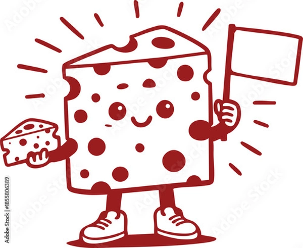 Fototapeta Cheese Slice Vector Illustration