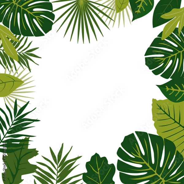 Obraz Background with Green Leaves Frame 