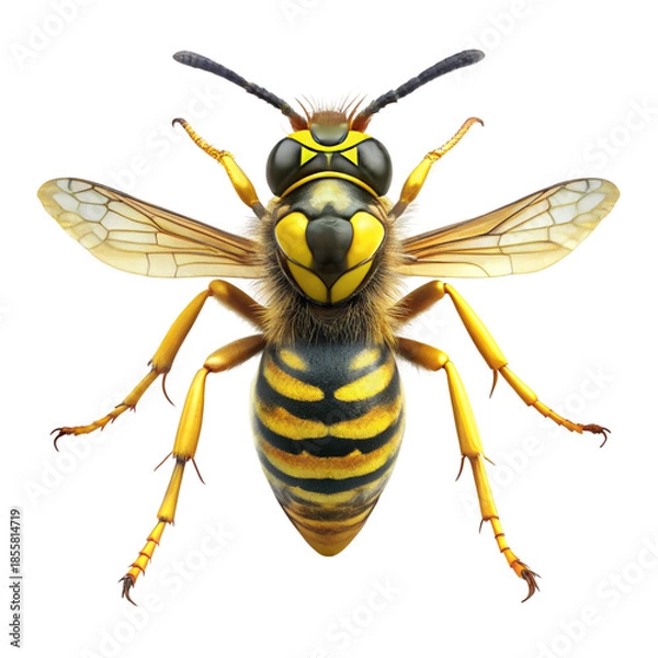 Fototapeta Yellow jacket wasp isolated on white background