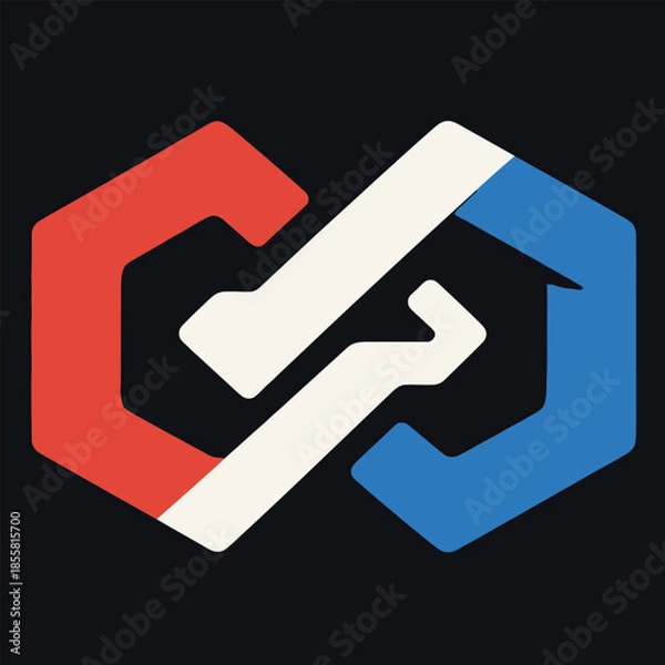 Obraz Abstract Hexagon Link Logo