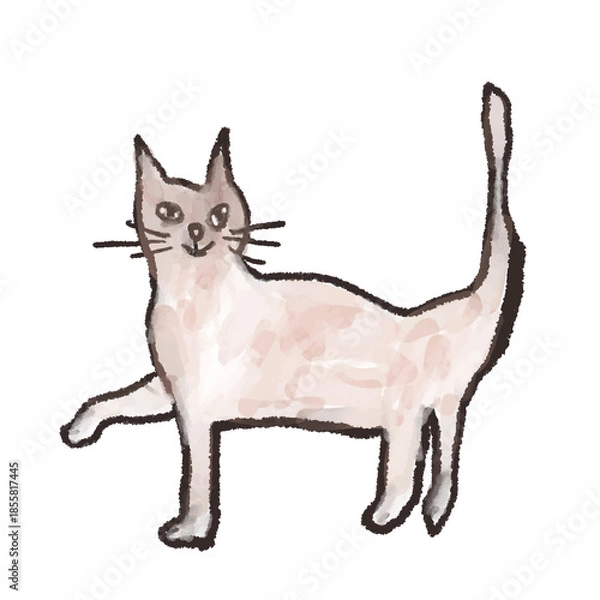 Obraz Sideways Cat Line Art Vector