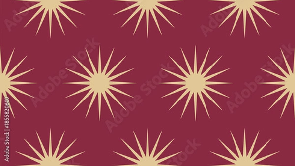 Obraz Vibrant starburst pattern on maroon background for design