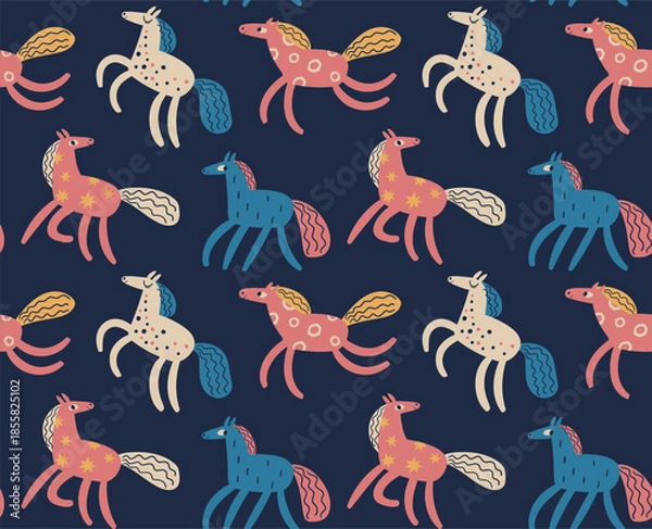 Obraz Seamless pattern with horses