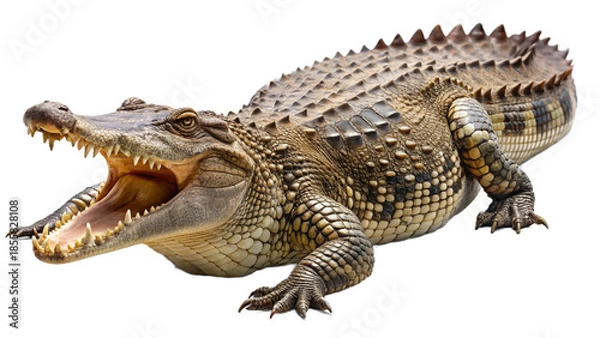 Fototapeta crocodile on white background