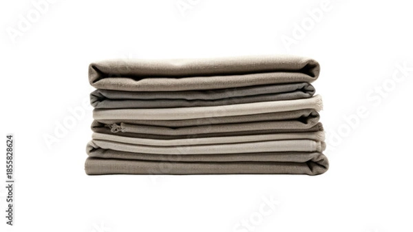 Obraz Stack of neutral colored folded blankets
