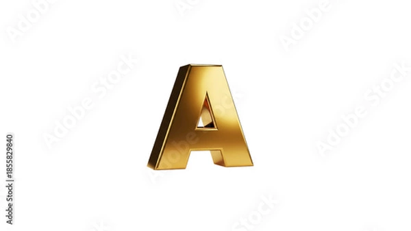 Obraz Golden letter A 3D render