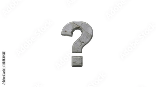 Obraz Stone question mark on Transparent Background