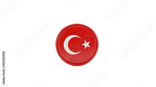 Obraz Turkey flag icon button