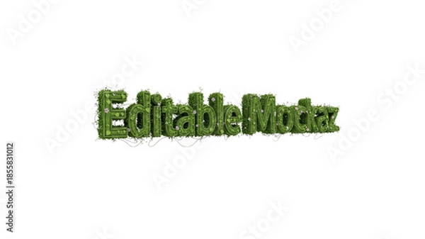 Obraz Editable Mockaz moss text effect on Transparent Background