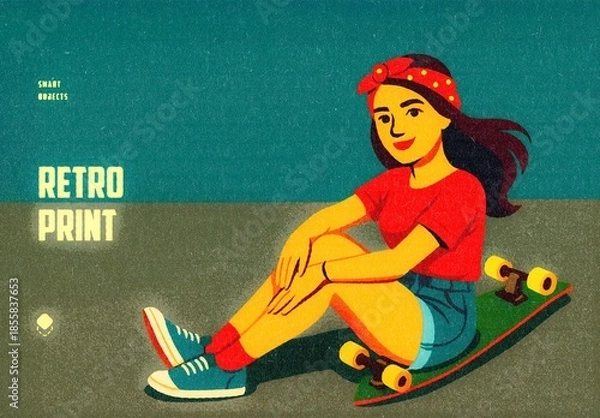 Obraz Retro Print Design Effect Mockup